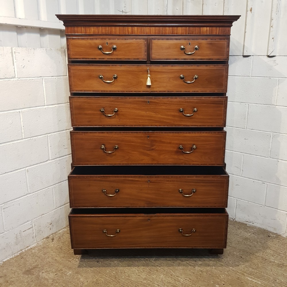 AN ANTIQUE GEORGE 3rd MAHOGANY CHEST ON CHEST WITH SECRETAIRE C1780 View VI