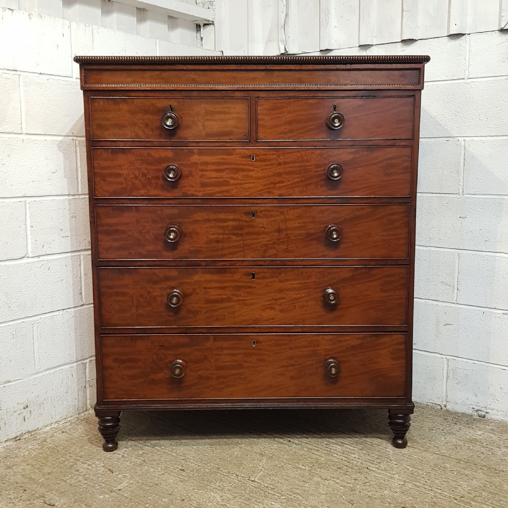 A WILLIAM 4th FIVE HEIGHT MAHOGANY CHEST OF DRAWERS C1830 View IV