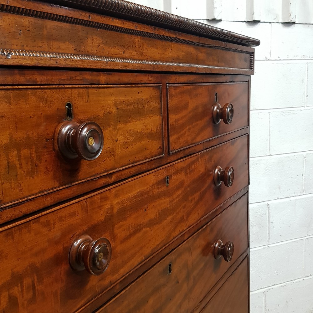 A WILLIAM 4th FIVE HEIGHT MAHOGANY CHEST OF DRAWERS C1830 View VI