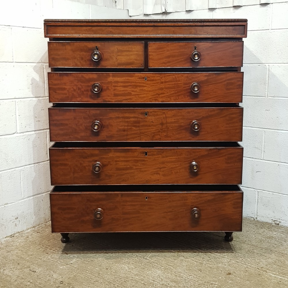 A WILLIAM 4th FIVE HEIGHT MAHOGANY CHEST OF DRAWERS C1830 View VII