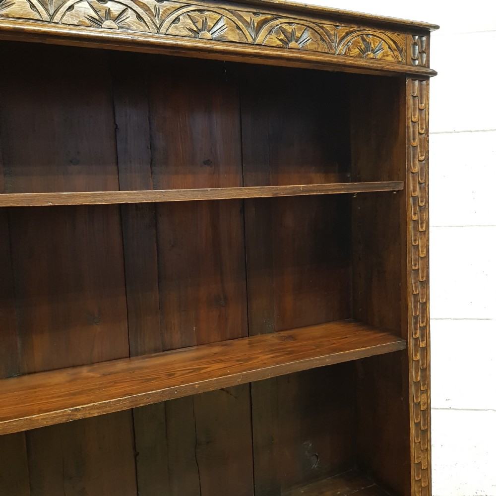 AN ANTIQUE LATE VICTORIAN CARVED OAK BOOKCASE C1900 View II