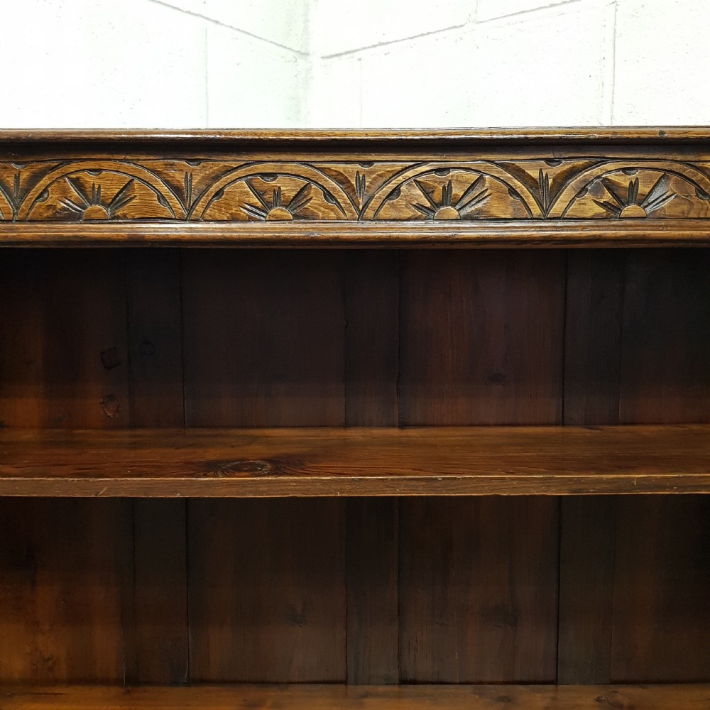 AN ANTIQUE LATE VICTORIAN CARVED OAK BOOKCASE C1900 View V