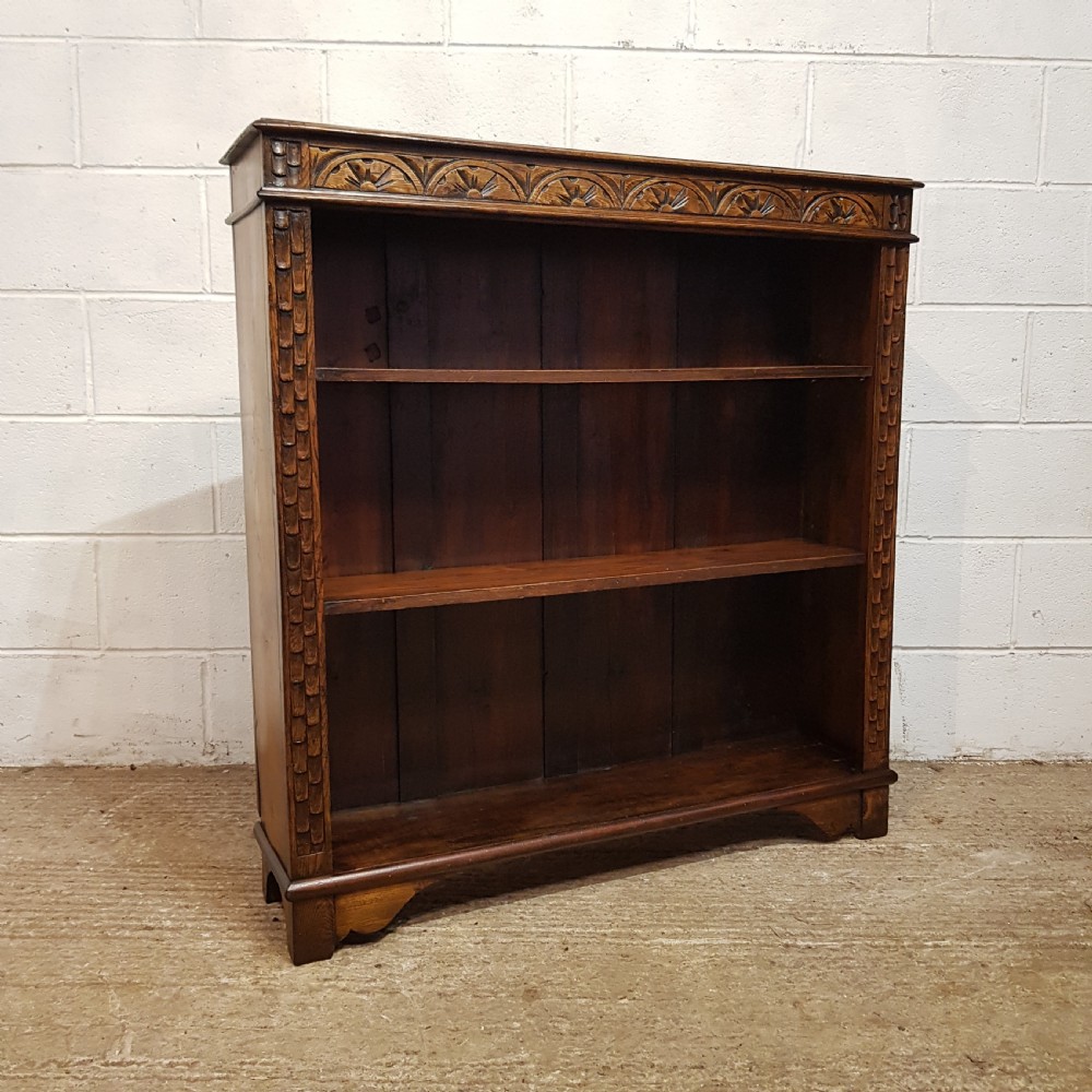 AN ANTIQUE LATE VICTORIAN CARVED OAK BOOKCASE C1900 View VI