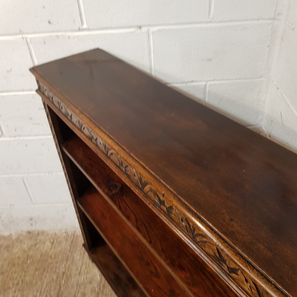 AN ANTIQUE LATE VICTORIAN CARVED OAK BOOKCASE C1900 View VII