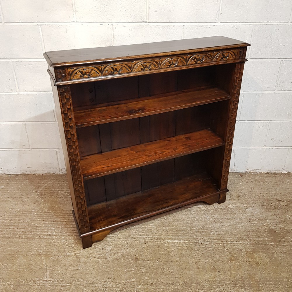 AN ANTIQUE LATE VICTORIAN CARVED OAK BOOKCASE C1900 View VIII