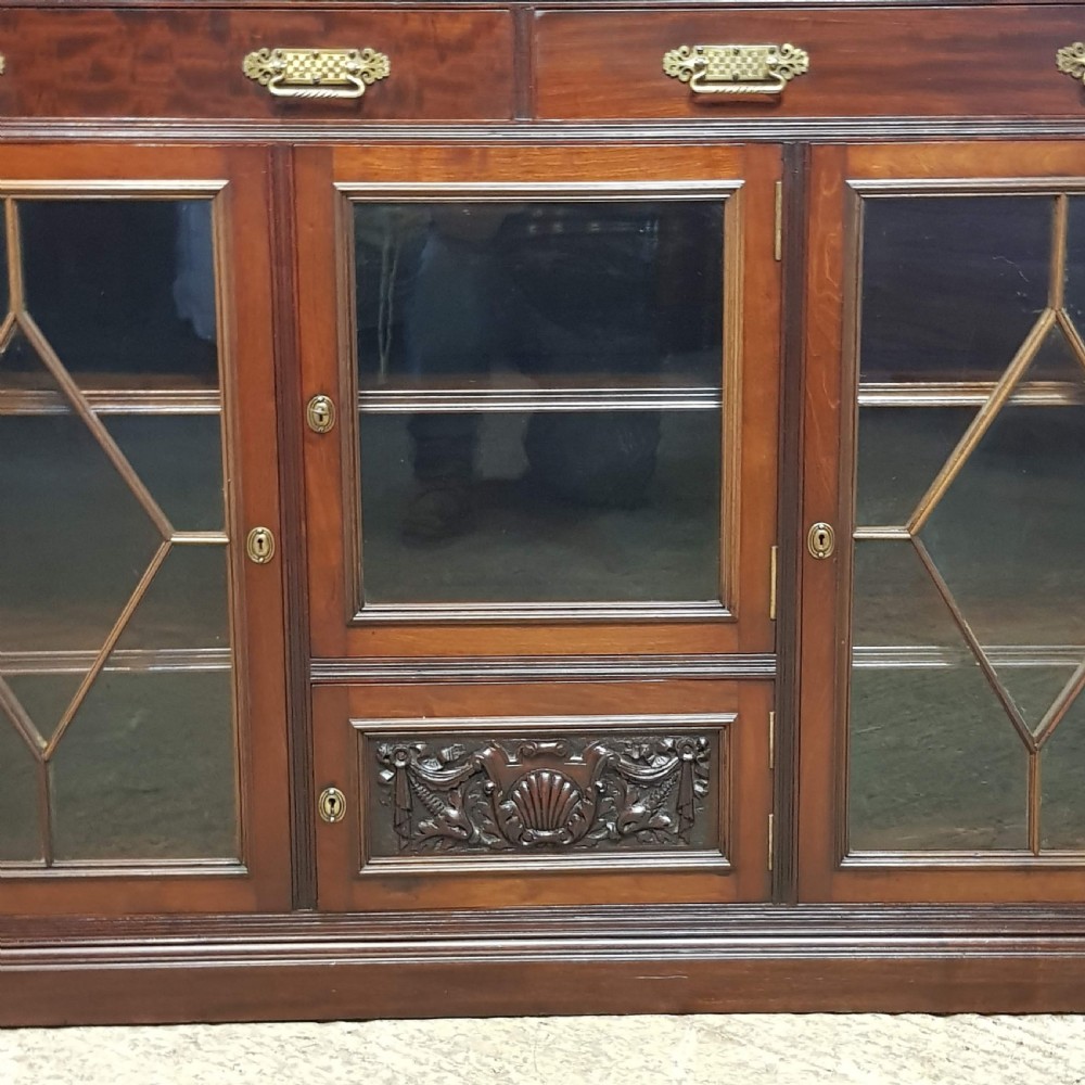 AN ANTIQUE LATE VICTORIAN GLAZED BOOKCASE C1890 View II