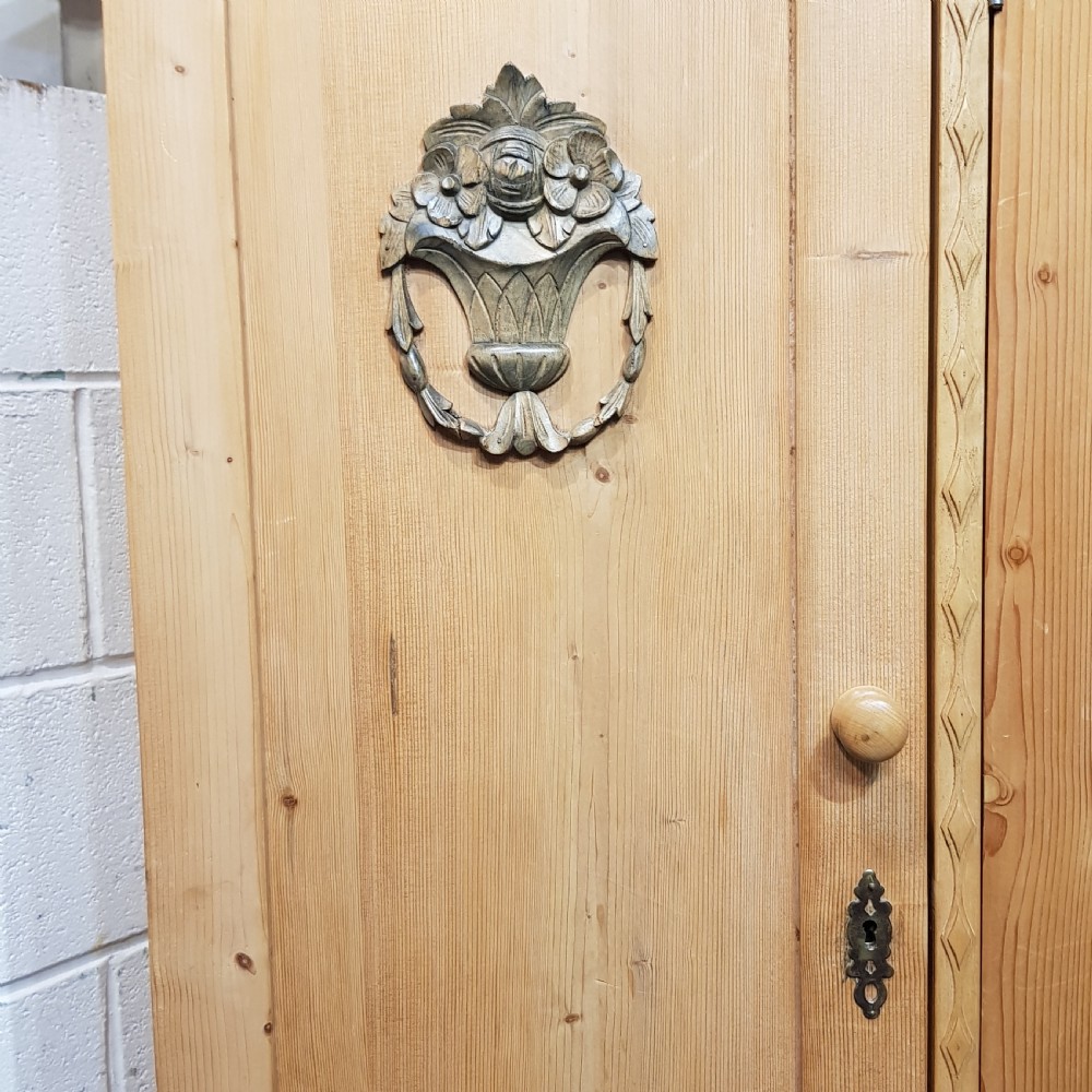 A LATE VICTORIAN SMALL PINE TRIPLE WARDROBE C1900 View III