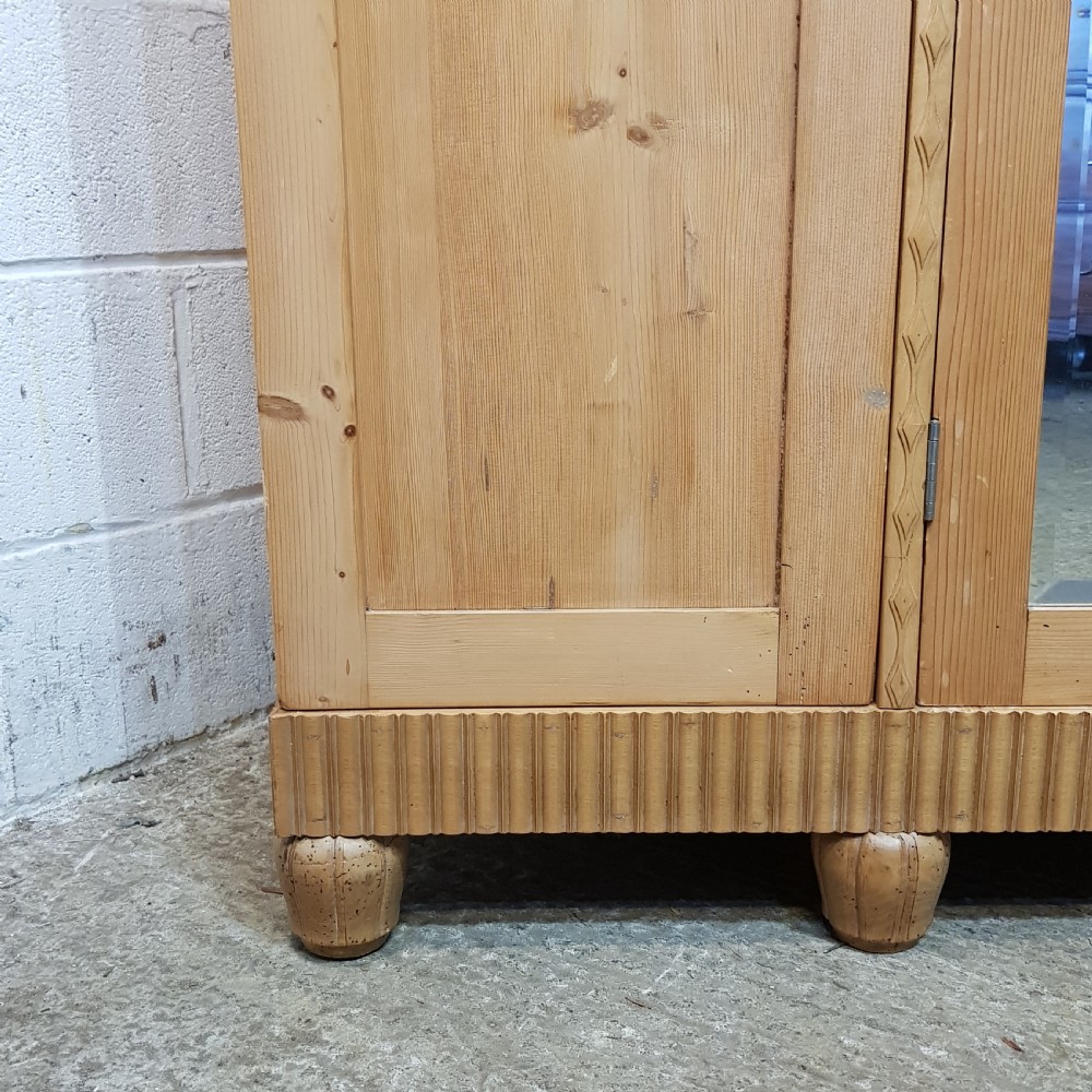 A LATE VICTORIAN SMALL PINE TRIPLE WARDROBE C1900 View V