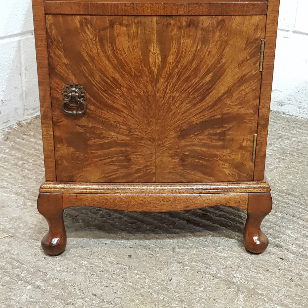 A PAIR OF ANTIQUE BURR WALNUT BEDSIDE CABINETS C1920 View VII