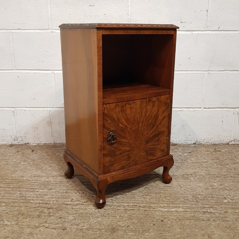 A PAIR OF ANTIQUE BURR WALNUT BEDSIDE CABINETS C1920 View VIII