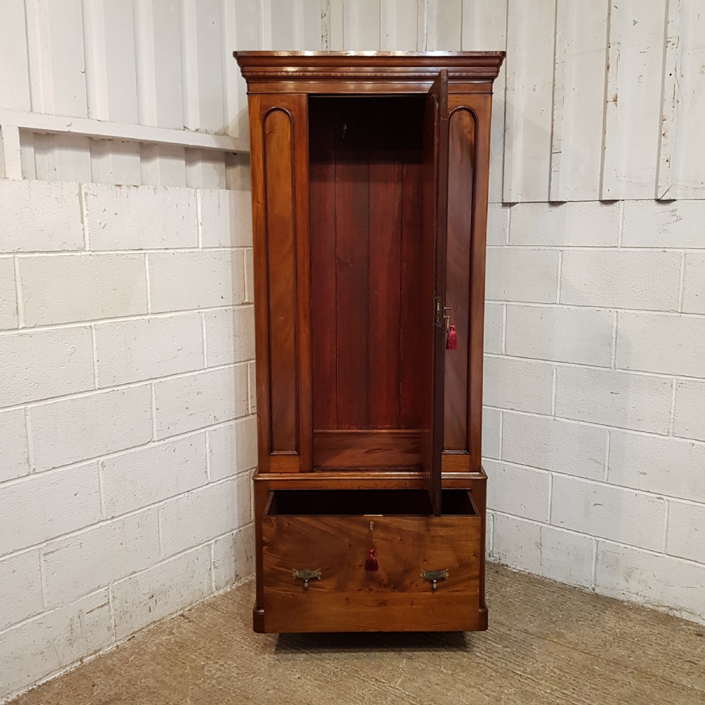 A RARE VICTORIAN MAHOGANY SINGLE WARDROBE C1880 View VI