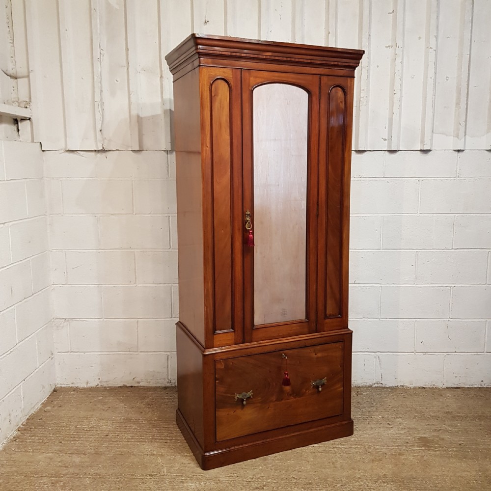 A RARE VICTORIAN MAHOGANY SINGLE WARDROBE C1880 View IX