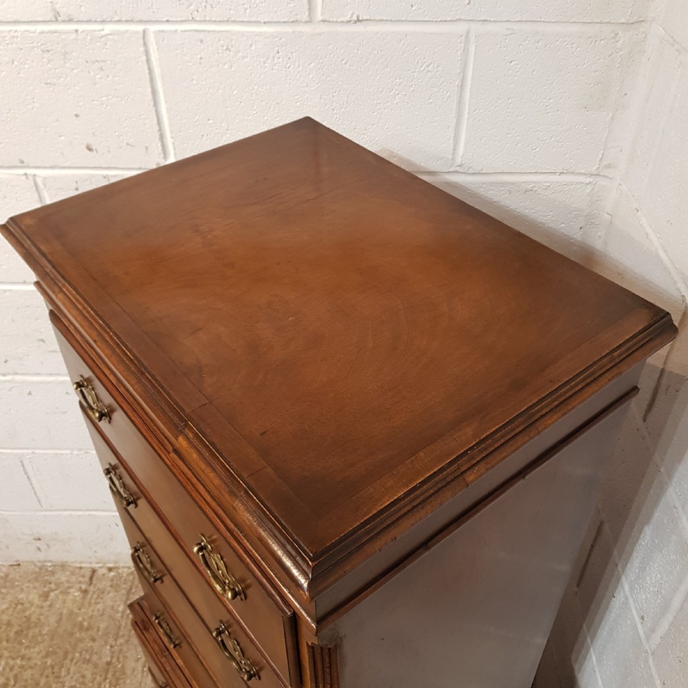 AN ANTIQUE WALNUT DWARF CHEST ON CHEST C1920 View II