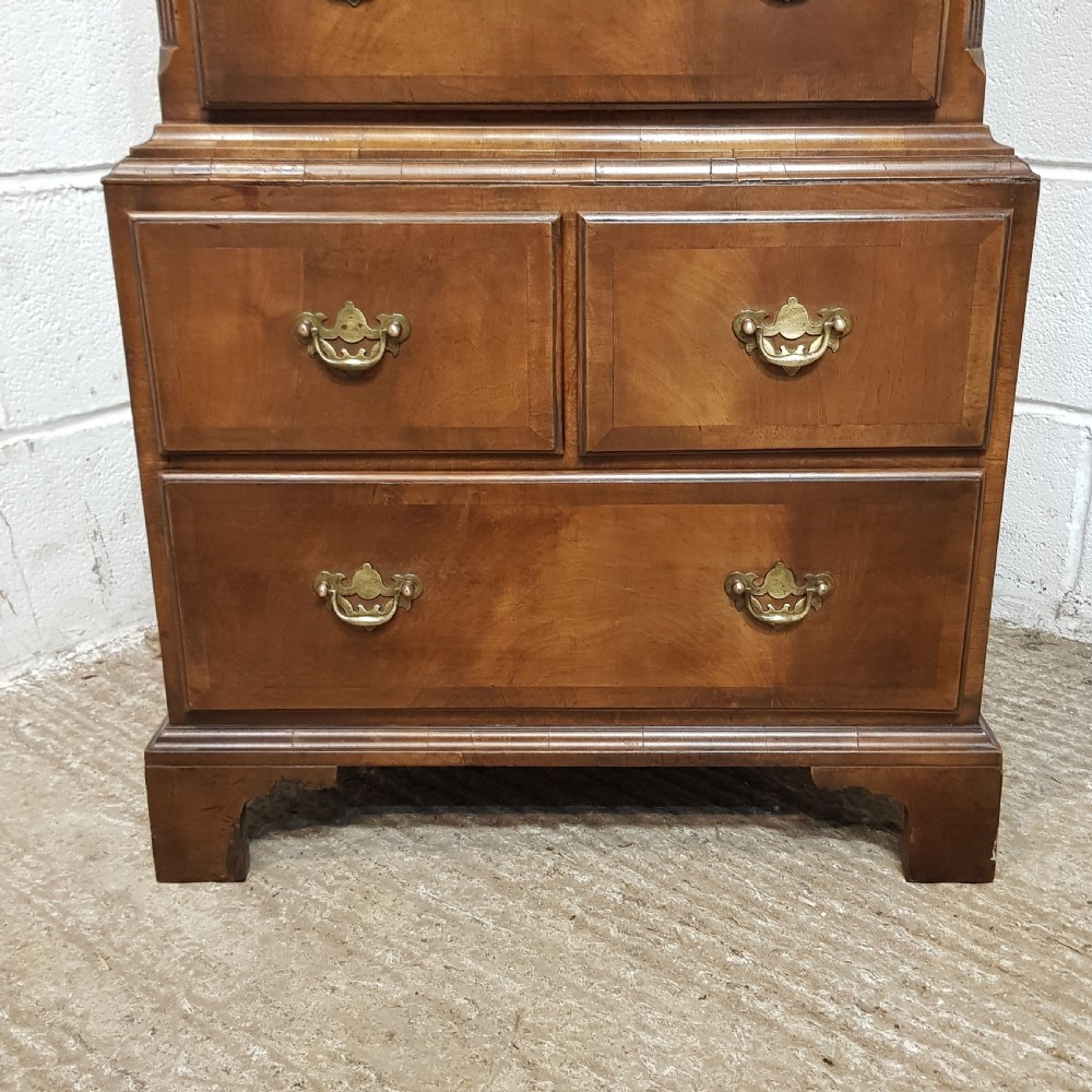 AN ANTIQUE WALNUT DWARF CHEST ON CHEST C1920 View V
