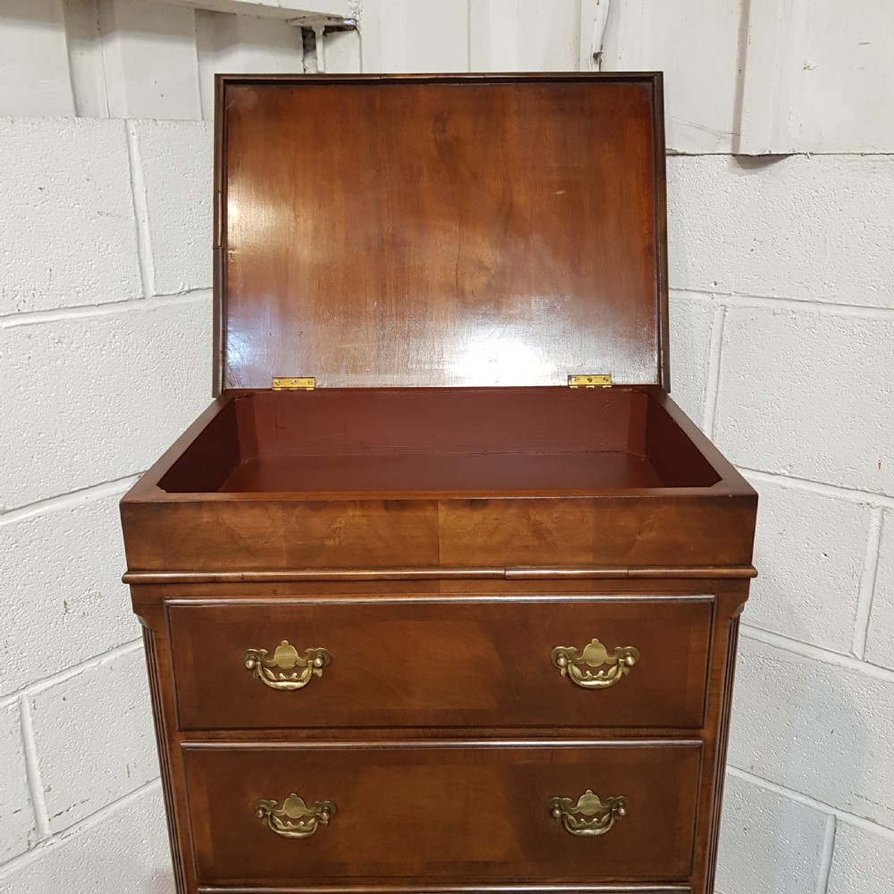 AN ANTIQUE WALNUT DWARF CHEST ON CHEST C1920 View IX