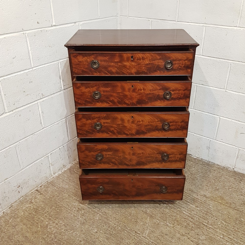A LATE VICTORIAN MAHOGANY FIVE HEIGHT CHEST OF DRAWERS C1880 View IV