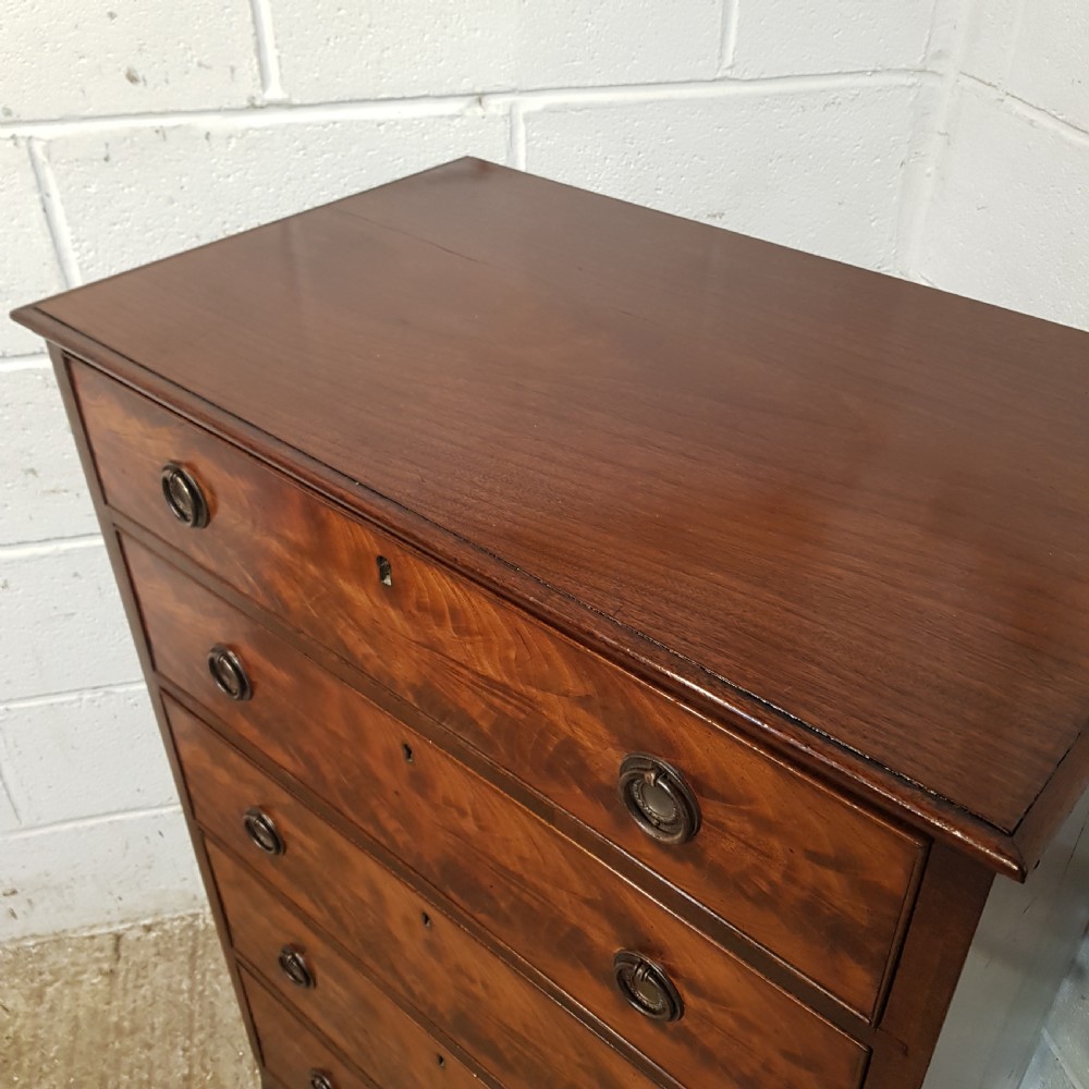 A LATE VICTORIAN MAHOGANY FIVE HEIGHT CHEST OF DRAWERS C1880 View VII