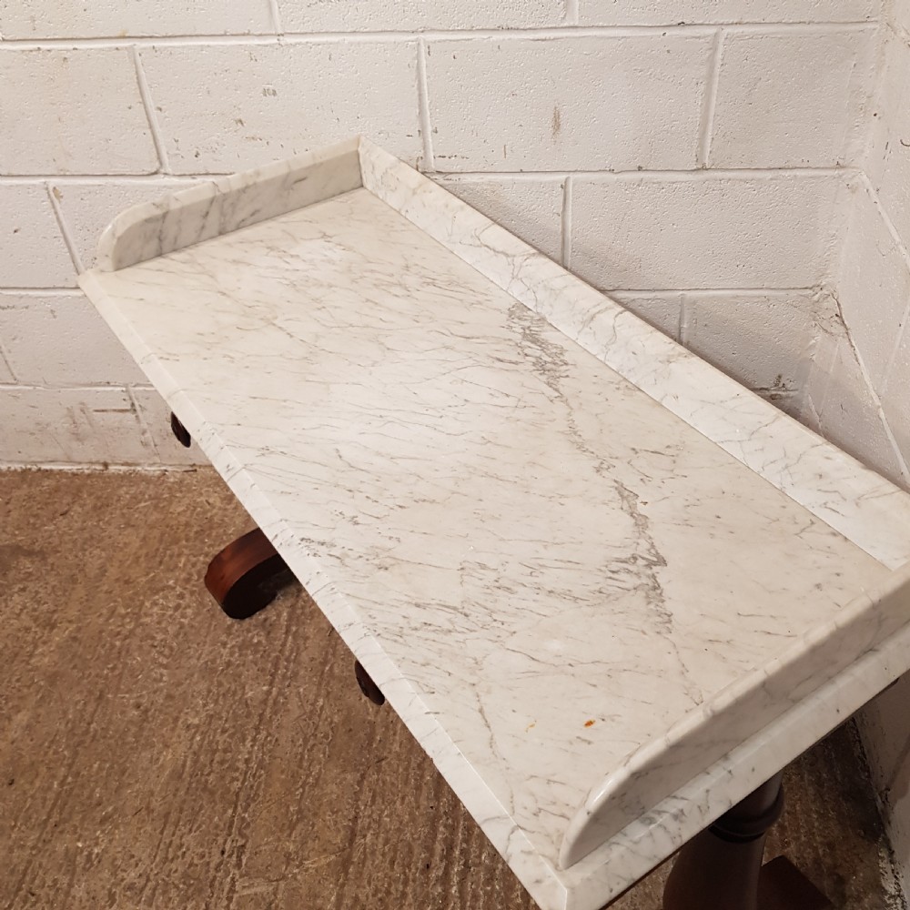 AN ANTIQUE VICTORIAN MAHOGANY MARBLE WASHSTAND C1880 View IV