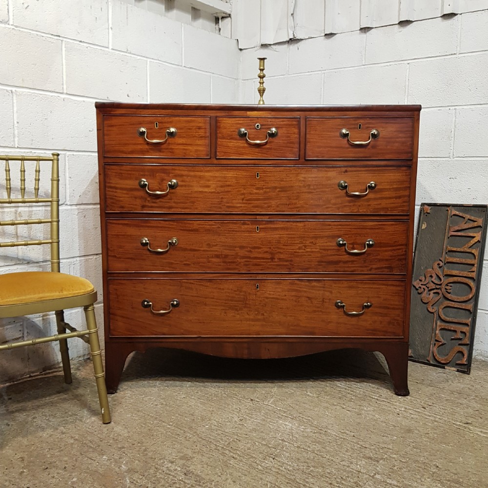 A REGENCY MAHOGANY FOUR HEIGHT CHEST OF DRAWERS C1810
