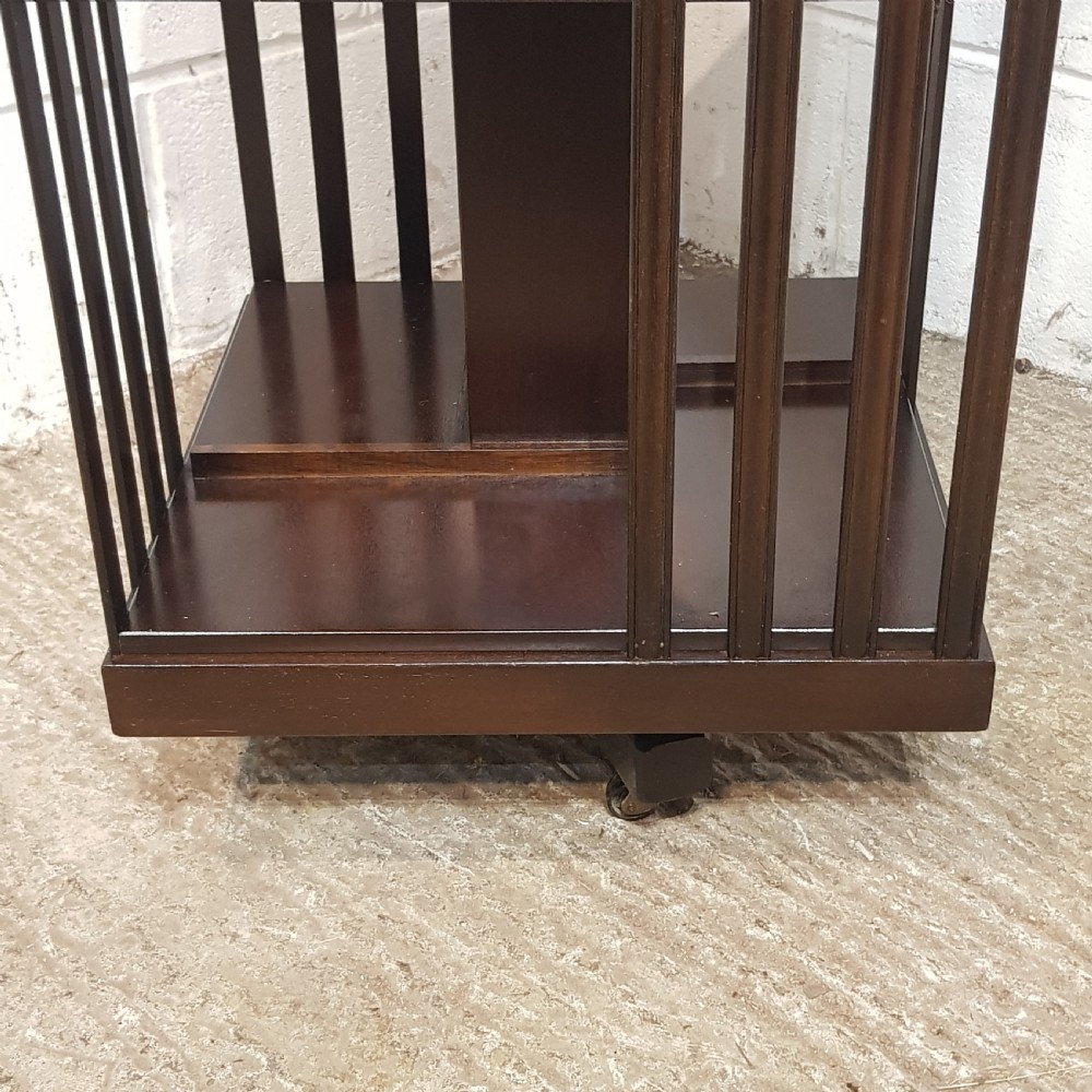 AN ANTIQUE MAHOGANY REVOLVING BOOKCASE C1920 View IV