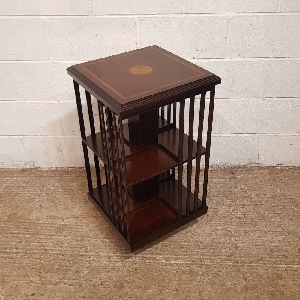 AN ANTIQUE MAHOGANY REVOLVING BOOKCASE C1920 View VII