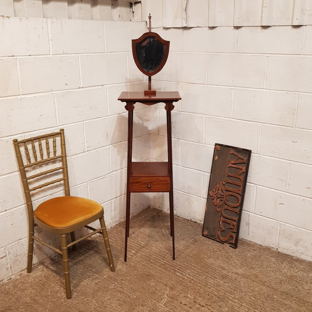 AN EDWARDIAN MAHOGANY SHAVING STAND C1900