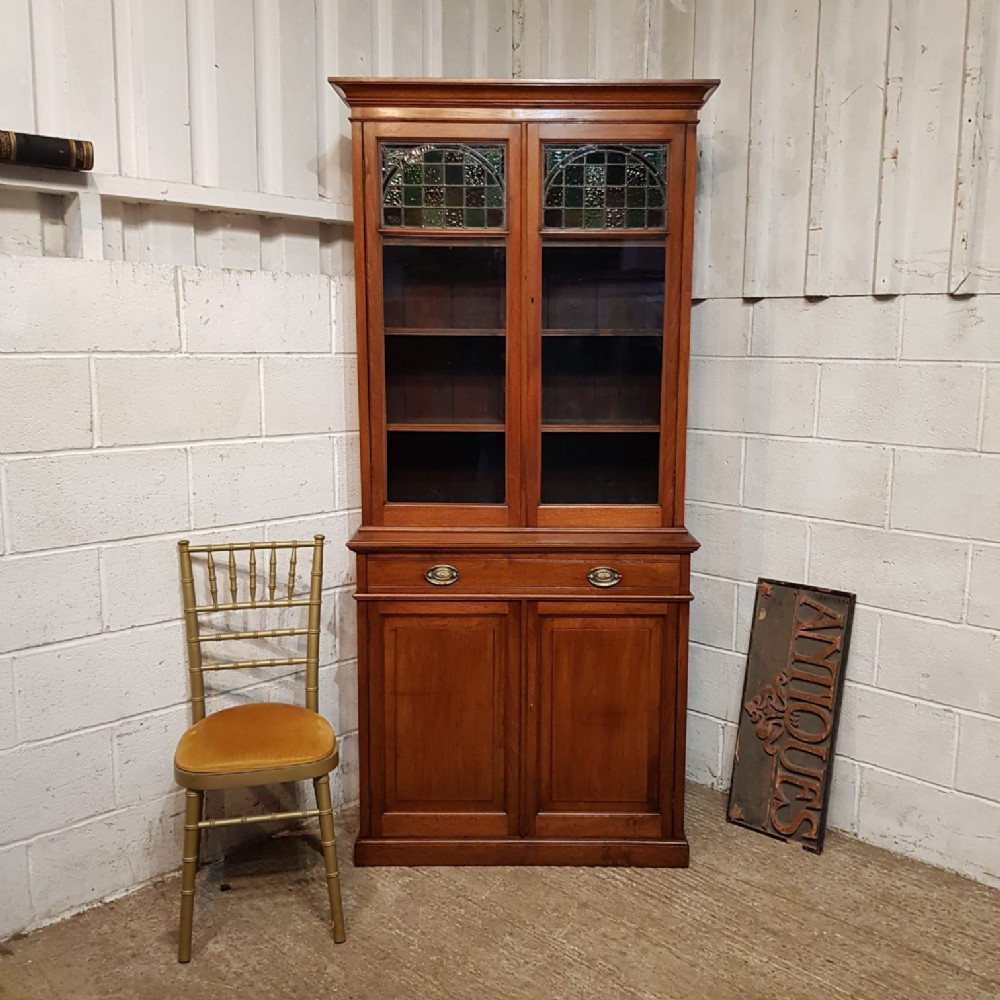 A WALNUT LIBRARY BOOKCASE C1900