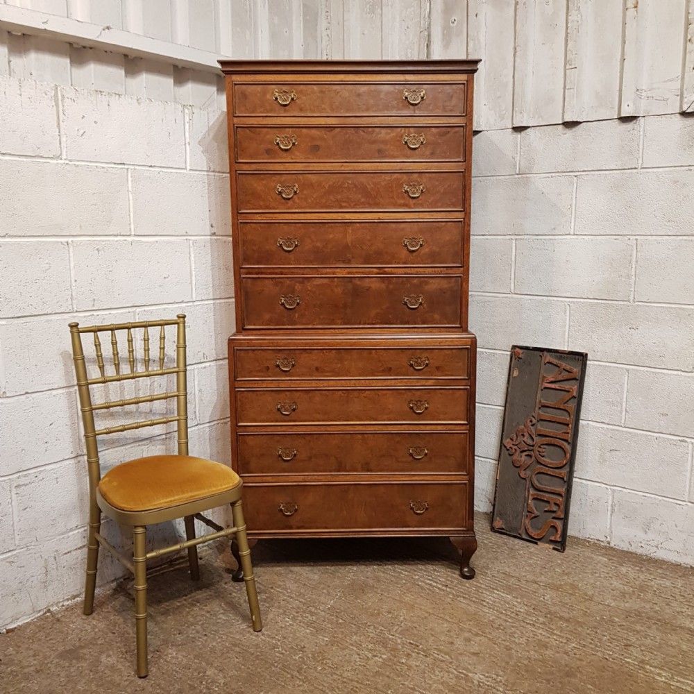 A WALNUT CHEST ON CHEST C1920