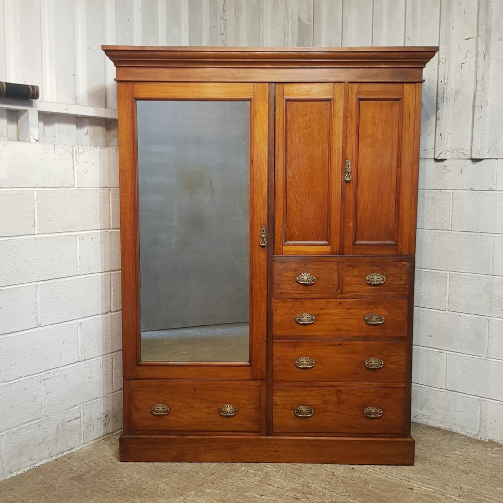 AN EDWARDIAN COMBINATION WARDROBE  C1900