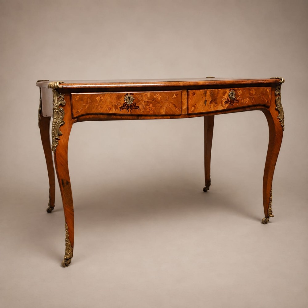 A FRENCH WALNUT DESK C1880