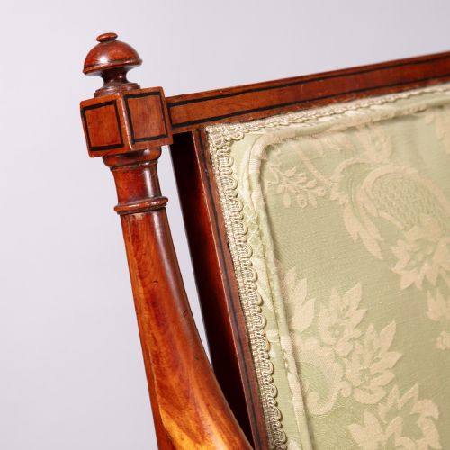 A PAIR OF GEORGE III SATINWOOD AND MAHOGANY ARMCHAIRS - ADDITIONAL PHOTO 3