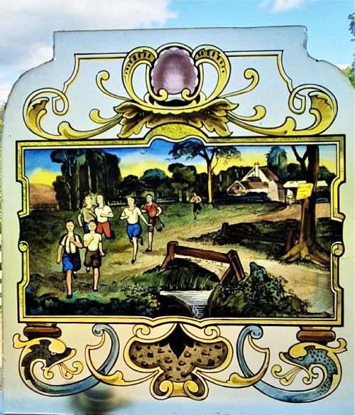 Victorian Hand-painted Window the Runners.