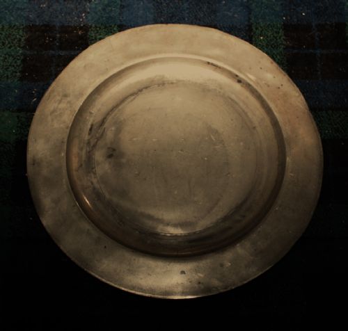 Large Pewter Plate Circa 1800.