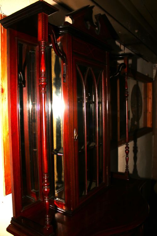 INLAID MAHOGANY DISPLAY CABINET - ADDITIONAL PHOTO 2