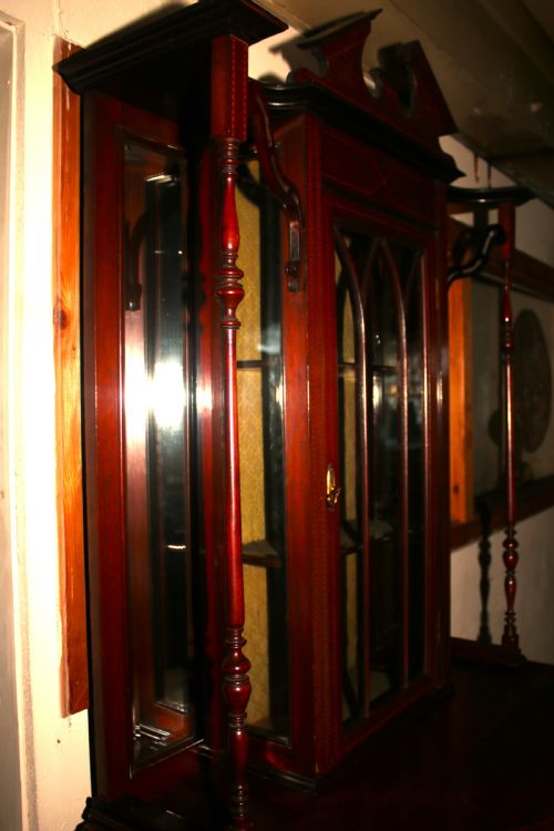 INLAID MAHOGANY DISPLAY CABINET - ADDITIONAL PHOTO 3