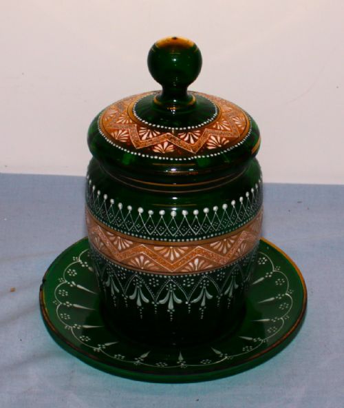 Victorian Glass Biscuit Barrel.