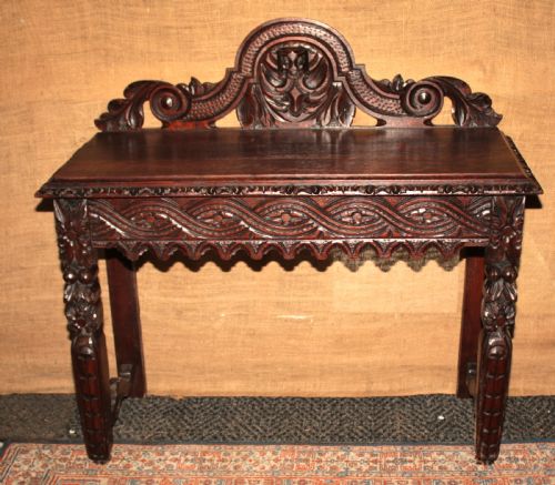 GARVED OAK SIDE TABLES - ADDITIONAL PHOTO 3