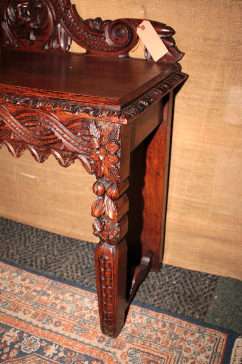 GARVED OAK SIDE TABLES - ADDITIONAL PHOTO 4