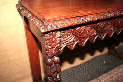 GARVED OAK SIDE TABLES - ADDITIONAL PHOTO 5