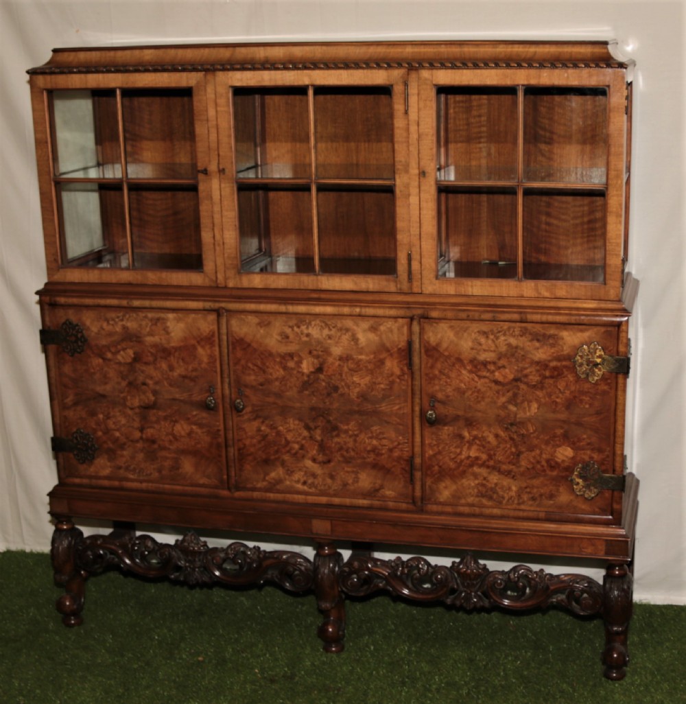Walnut display cabinet.