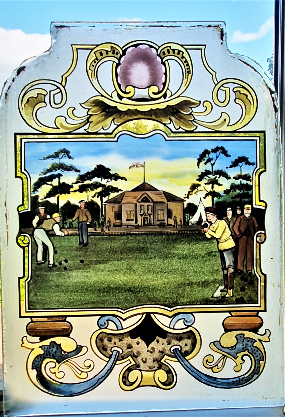 Victorian hand-painted window.