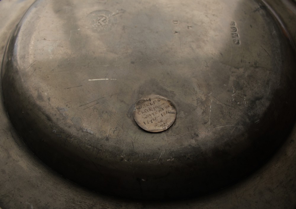 Large pewter plate circa 1800. View V