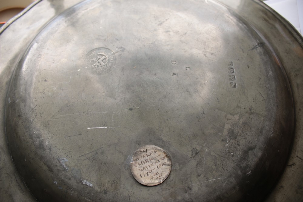 Large pewter plate circa 1800. View VIII