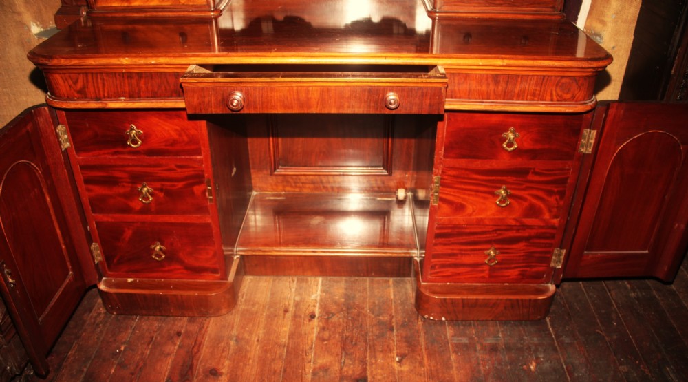 Victorian walnut and mahogany dressing chest/table. View III