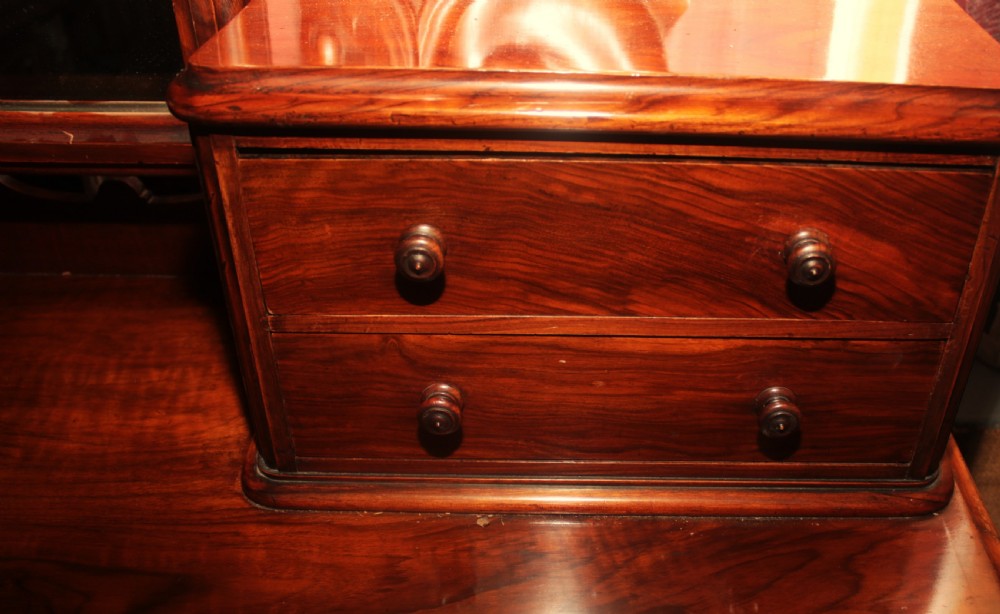 Victorian walnut and mahogany dressing chest/table. View IV
