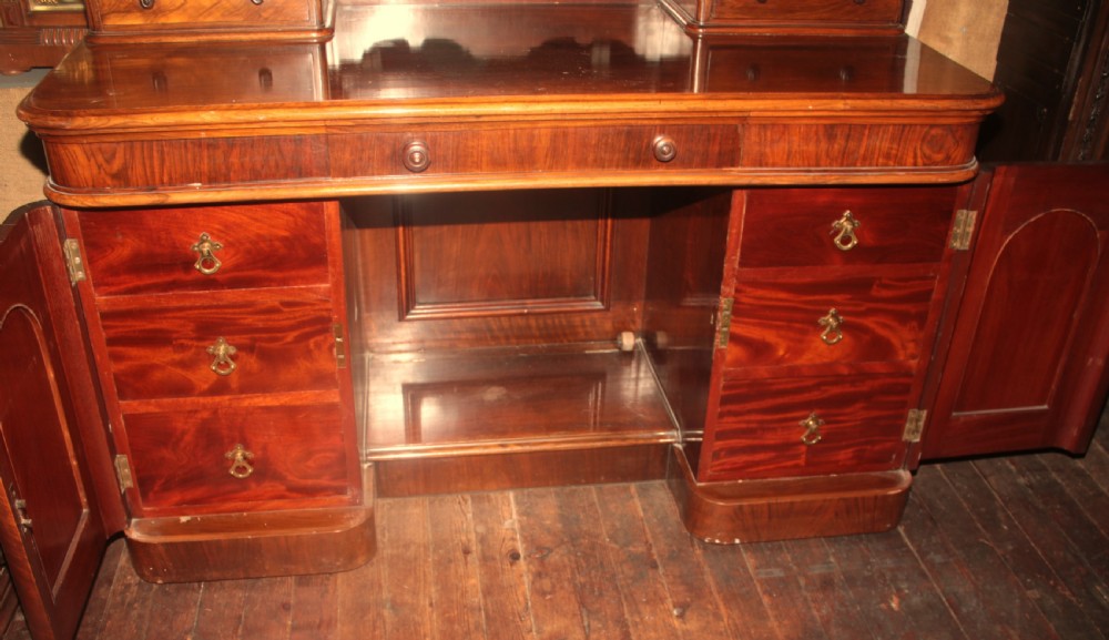 Victorian walnut and mahogany dressing chest/table. View V