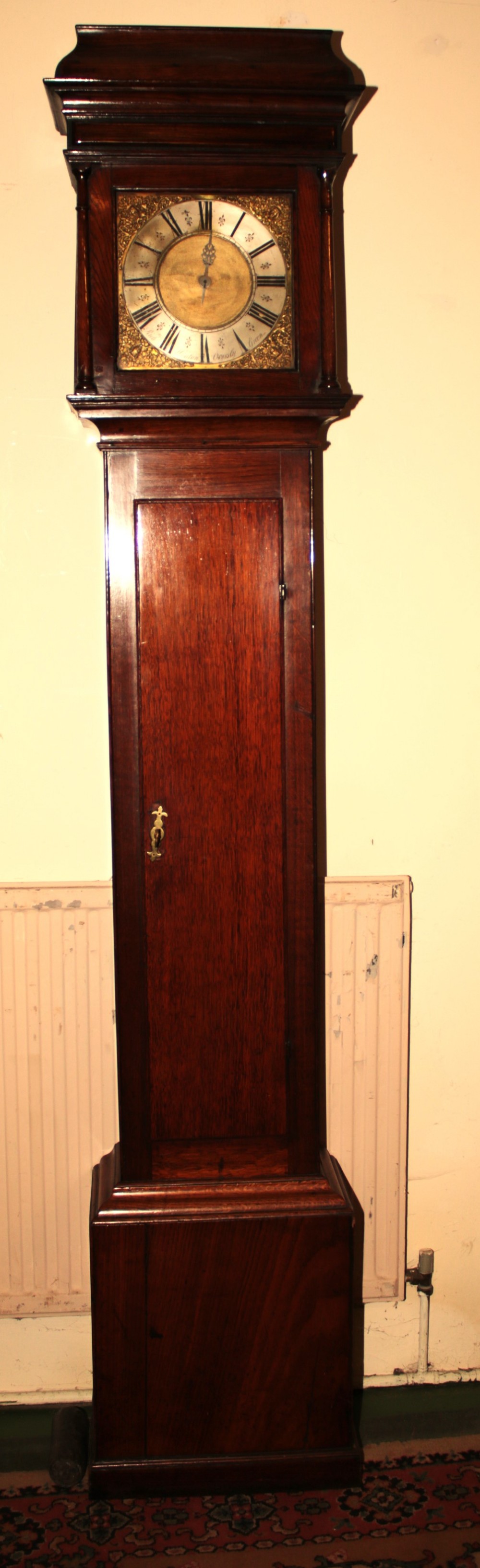 period oak grandfather clock