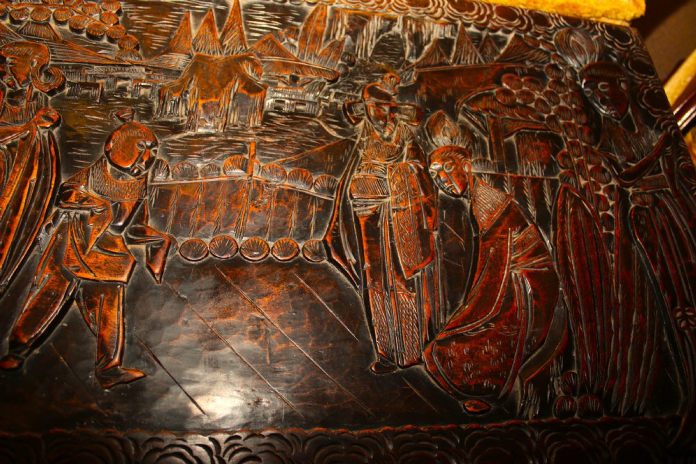 Chinese carved box. View X