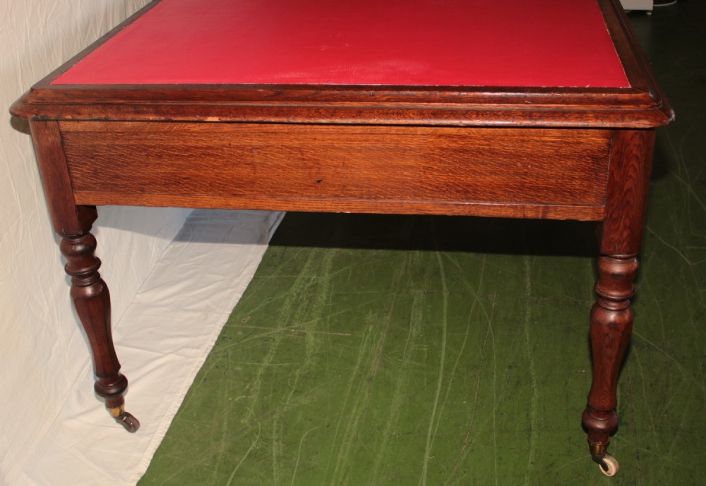 Victorian oak library desk View III