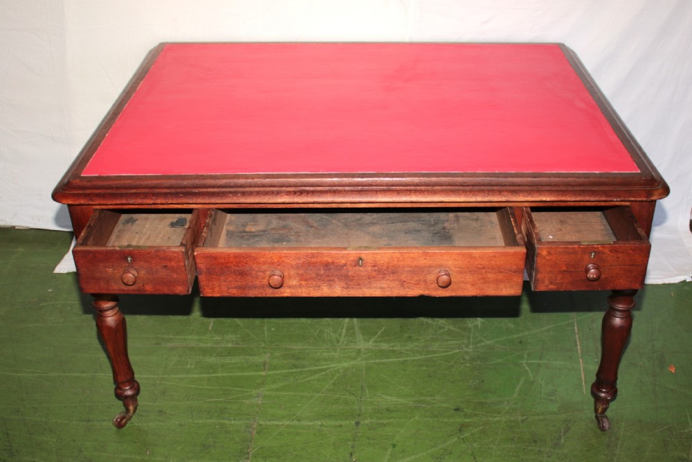 Victorian oak library desk View VII
